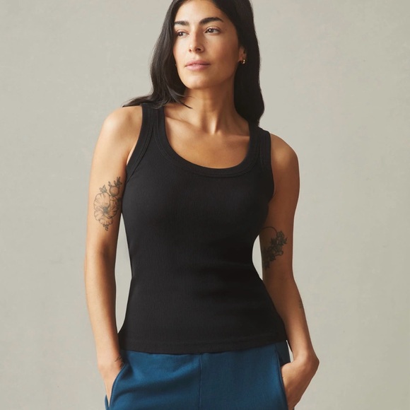 NWOT American Giant Womens Ribbed Tank Top XS Black Made in USA - Picture 2 of 3